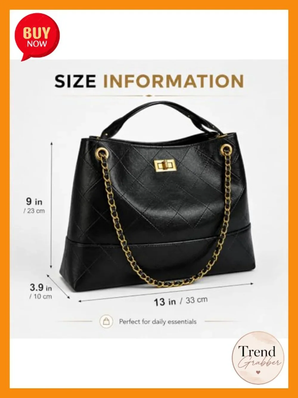 Quilted Faux Soft Leather Suede Tote Bag with Chain Strap Shoulder Handbag